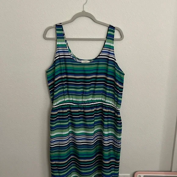 LOFT | Dresses | Loft Sleeveless Striped Dress Green White Blue Navy And Tan Size 4 | Poshmark LOFT | Dresses | Loft Sleeveless Striped Dress Green White Blue Navy And Tan Size 4 | Poshmark
